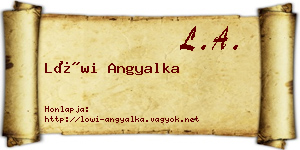 Löwi Angyalka névjegykártya